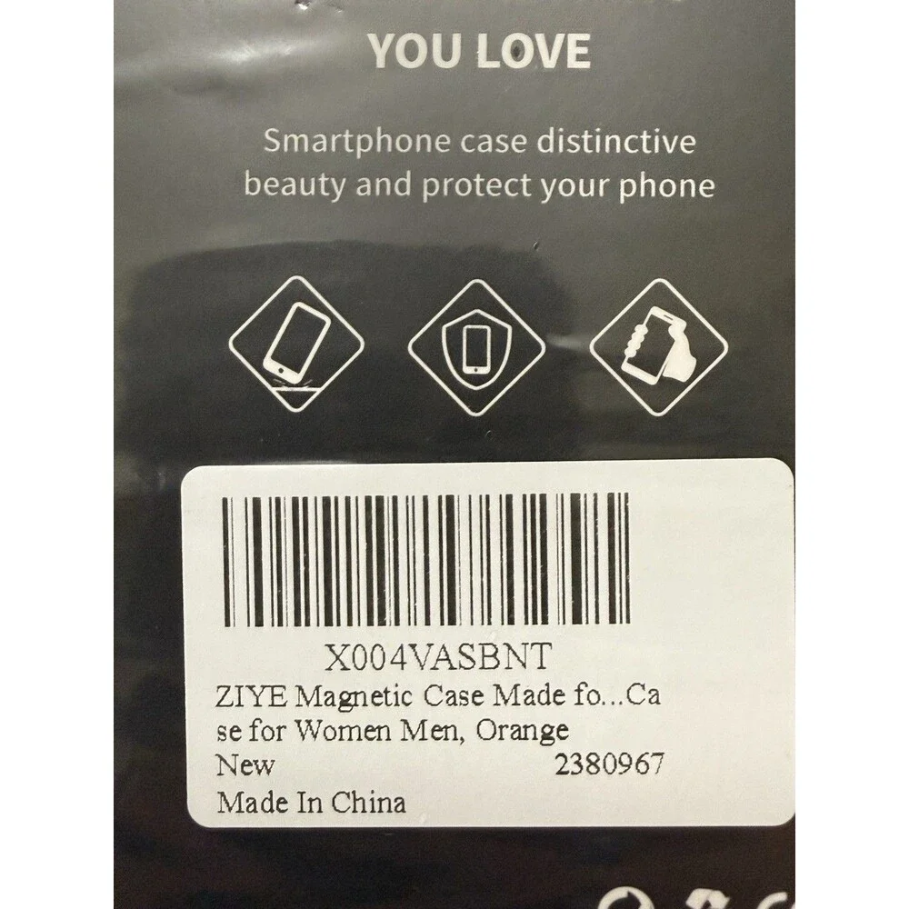 NWT ZIYE iPhone 17 Pro Max MagSafe Magnetic Case Orange Clear Gold Trim TPU